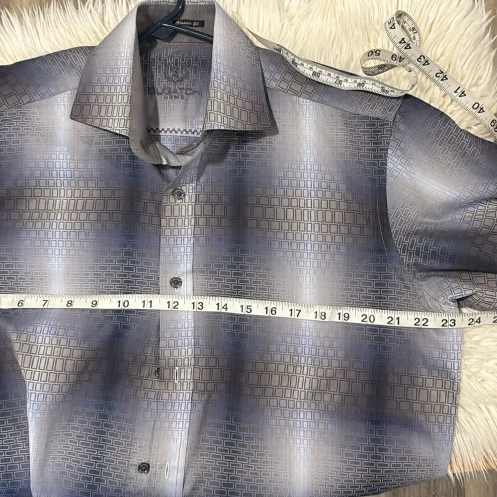 BUGATCHI UOMO DRESS SHIRT CLASSIC FIT SIZE M - Picture 3 of 9